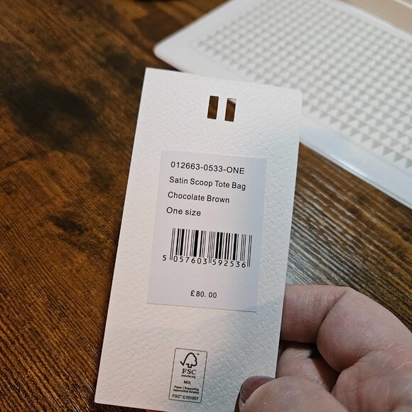 Hush | Gorgeous Satin Chocolate Brown Scoop Tote Bag - Like New! - Picture 15 of 15